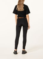 ULLI EHRLICH SPORTALM Leggings with tuxedo stripe, Color: BLACK (Image 1)