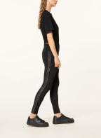 ULLI EHRLICH SPORTALM Leggings with tuxedo stripe, Color: BLACK (Image 1)