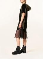 ULLI EHRLICH SPORTALM Hoodie-Kleid im Materialmix, Farbe: OLIV/ SCHWARZ (Bild 1)