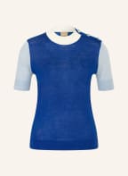 BOSS Kurzarm-Pullover FIVIDA, Farbe: BLAU/ HELLBLAU/ WEISS (Bild 1)