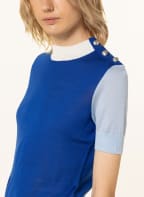 BOSS Kurzarm-Pullover FIVIDA, Farbe: BLAU/ HELLBLAU/ WEISS (Bild 1)