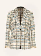 MARC CAIN Tweed-Blazer mit Fransen, Farbe: 333 blue topaz (Bild 1)