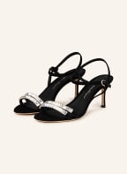 Salvatore Ferragamo Sandaletten IDWIGE 70 mit Schmucksteinen, Farbe: SCHWARZ/ SILBER (Bild 1)
