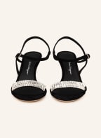 Salvatore Ferragamo Sandaletten IDWIGE 70 mit Schmucksteinen, Farbe: SCHWARZ/ SILBER (Bild 1)