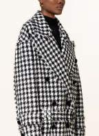 BALMAIN Pea coat with linen, Color: BLACK/ WHITE (Image 1)