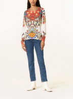 ETRO Pullover mit Seide und Cashmere, Farbe: CREME/ ROT/ BLAU (Bild 1)