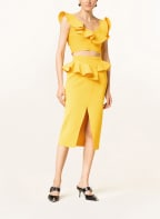 Alexander McQUEEN Cropped knit top with frills, Color: YELLOW (Image 1)
