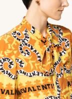 VALENTINO Bow-tie blouse in silk, Color: ORANGE/ YELLOW (Image 1)