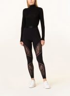 Wolford Leggings SPORTY LOGO NET, Color: BLACK (Image 1)
