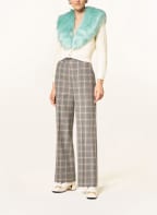 GUCCI Strickjacke mit Cashmere abnehmbarem Kunstfell, Farbe: TÜRKIS/ ECRU (Bild 1)