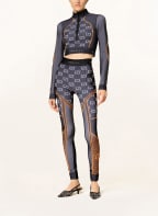 GUCCI Cropped half-zip sweater, Color: DARK BLUE/ NEON ORANGE (Image 1)