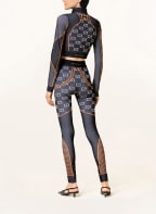 GUCCI Cropped half-zip sweater, Color: DARK BLUE/ NEON ORANGE (Image 1)
