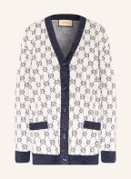 GUCCI Cardigan with glitter thread, Color: DARK BLUE/ CREAM (Image 1)