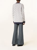 GUCCI Cardigan with glitter thread, Color: DARK BLUE/ CREAM (Image 1)