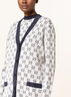GUCCI Cardigan with glitter thread, Color: DARK BLUE/ CREAM (Image 1)