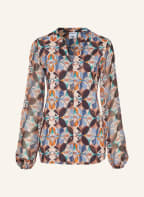 DESOTO Bluse FAY im Materialmix, Farbe: BLAU/ BRAUN/ ORANGE (Bild 1)