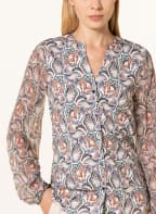 DESOTO Bluse FAY im Materialmix, Farbe: CREME/ BLAU/ BRAUN (Bild 1)