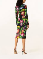 DOLCE & GABBANA Cocktailkleid aus Seide, Farbe: SCHWARZ/ DUNKELGELB/ PINK (Bild 1)