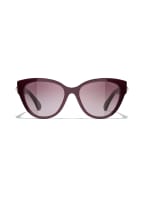 CHANEL Schmetterlingsförmige Sonnenbrille, Farbe: 1448S1 - DUNKELROT/ ROT VERLAUF (Bild 1)