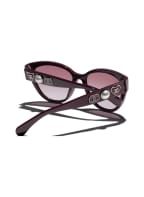 CHANEL Schmetterlingsförmige Sonnenbrille, Farbe: 1448S1 - DUNKELROT/ ROT VERLAUF (Bild 1)