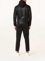 BOSS Leather jacket JASIS, Color: BLACK (Image 1)