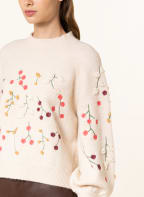 ICHI Pullover IRMORRIS mit Stickereien und Schmuckperlen , Farbe: CREME (Bild 1)