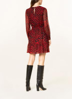 MICHAEL KORS Kleid mit Seide und Glitzergarn, Farbe: DUNKELROT/ SCHWARZ (Bild 1)
