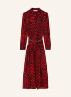 MICHAEL KORS Hemdblusenkleid mit Seide und Glitzergarn, Farbe: DUNKELROT/ SCHWARZ (Bild 1)