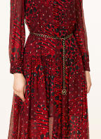 MICHAEL KORS Hemdblusenkleid mit Seide und Glitzergarn, Farbe: DUNKELROT/ SCHWARZ (Bild 1)
