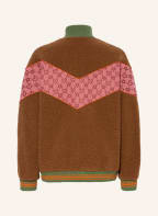 GUCCI Teddyfell-Jacke, Farbe: BRAUN/ HELLROT (Bild 1)