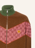 GUCCI Teddyfell-Jacke, Farbe: BRAUN/ HELLROT (Bild 1)