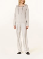 FABIANA FILIPPI Knit hoodie with decorative gems, Color: CREAM (Image 1)