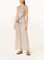 MIRYAM Leinen-Jumpsuit mit Glitzergarn, Farbe: GOLD/ BEIGE (Bild 1)