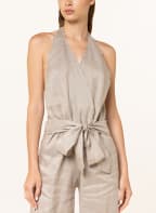 MIRYAM Leinen-Jumpsuit mit Glitzergarn, Farbe: GOLD/ BEIGE (Bild 1)