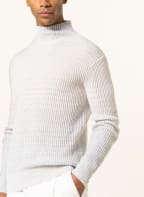 FTC CASHMERE Cashmere-Pullover, Farbe: CREME/ HELLGRAU (Bild 1)