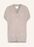 ALLUDE Kurzarm-Pullover mit Cashmere , Farbe: BEIGE (Bild 1)