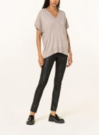 ALLUDE Kurzarm-Pullover mit Cashmere , Farbe: BEIGE (Bild 1)