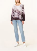 monari Longsleeve mit Schmucksteinen , Farbe: DUNKELLILA/ HELLLILA (Bild 1)