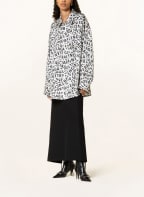BALENCIAGA Hemdbluse aus Satin, Farbe: HELLGRAU/ SCHWARZ (Bild 1)