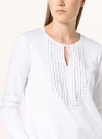 LOUIS and MIA Longsleeve mit Schmucksteinen und Rüschen, Farbe: WEISS (Bild 1)