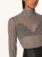 rich&royal Longsleeve aus Mesh, Farbe: SCHWARZ/ ECRU (Bild 1)