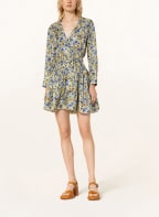 SANDRO Seidenkleid, Farbe: BLAU/ ECRU/ HELLGELB (Bild 1)