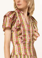 SANDRO Kleid mit Volants, Farbe: OLIV/ DUNKELORANGE/ CREME (Bild 1)