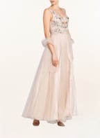 unique Abendkleid mit Pailletten- und Schmucksteinbesatz , Farbe: NUDE (Bild 1)
