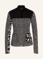 monari Strickblazer mit Schmucksteinbesatz, Farbe: WEISS/ SCHWARZ (Bild 1)