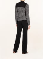 monari Strickblazer mit Schmucksteinbesatz, Farbe: WEISS/ SCHWARZ (Bild 1)