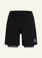 odlo 2-in-1-Laufshorts RUN EASY, Farbe: SCHWARZ/ SILBER (Bild 1)