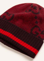GUCCI Cashmere-Mütze, Farbe: DUNKELROT (Bild 1)