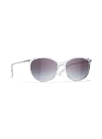 CHANEL Schmetterlingsförmige Sonnenbrille, Farbe: C660S6 - TRANSPARENT/ GRAU VERLAUF (Bild 1)