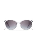 CHANEL Schmetterlingsförmige Sonnenbrille, Farbe: C660S6 - TRANSPARENT/ GRAU VERLAUF (Bild 1)